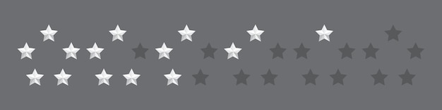 Star icon star in circle 5 stars rating set of five white stars realistic star set vector icon feedback concept vector illustration