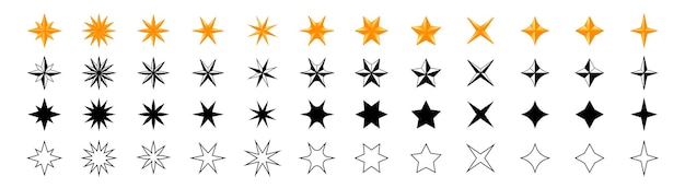 Vector star icon stars vector set collection