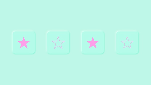 Star icon symbol in neumorphism buttons ui user interface icons