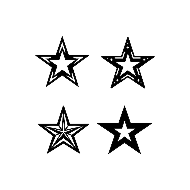 スターアイコンのベクトルアートイラスト