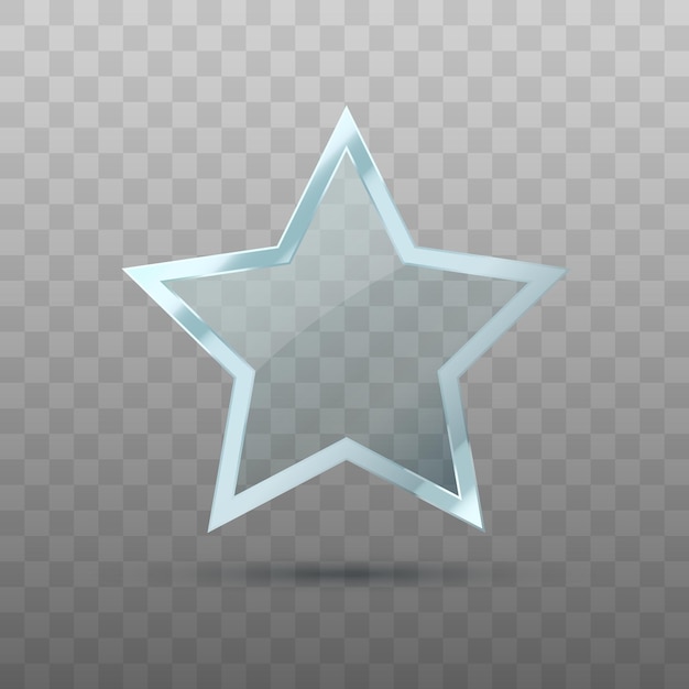 Vector star isolated transparent glass star