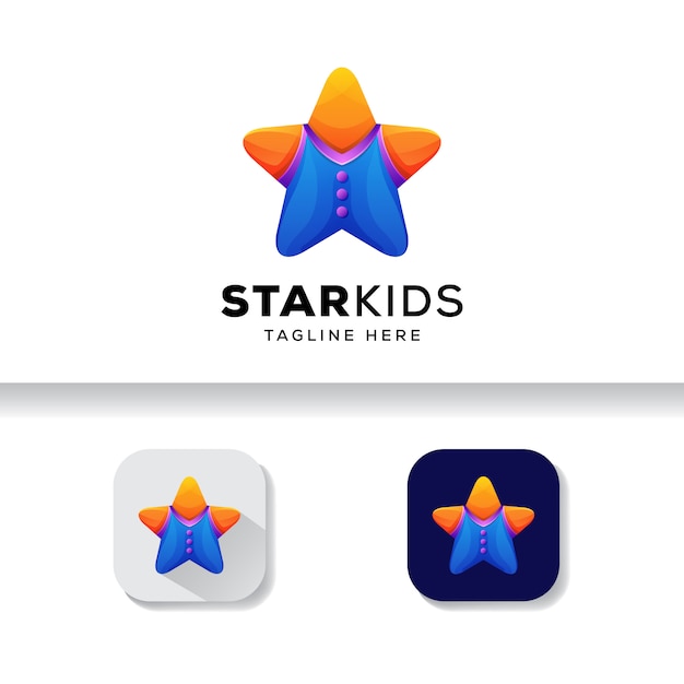Star kids logo template