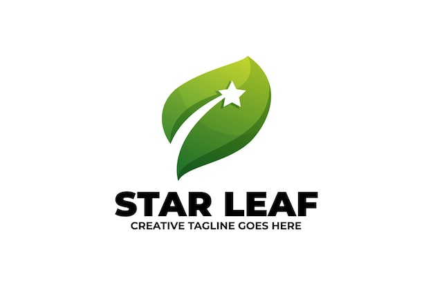 Star Leaf Groen Natuur Gradiënt Logo