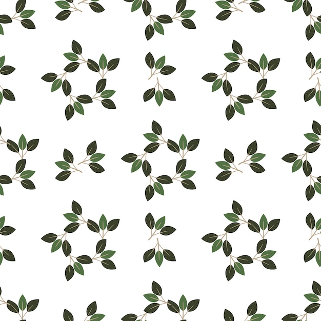 Star leave decorate background seamless pattern