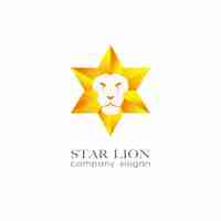 Vector star lion sunshine sun lion company logo icon