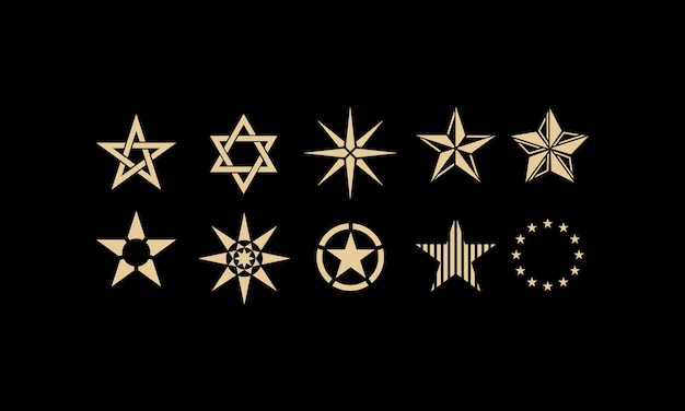 Vector star logo design collection