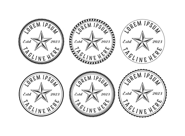 Vector star logo design vintage set, illustration logo design template