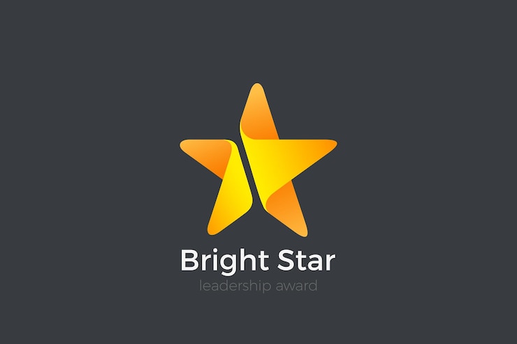 Vector star logo. leader winner champion success award logo