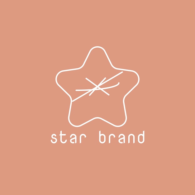 Star-logo uit lijnen met abstracte vorm in het midden.