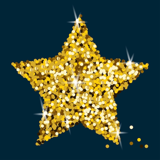 Vettore stella fatta di paillettes dorate