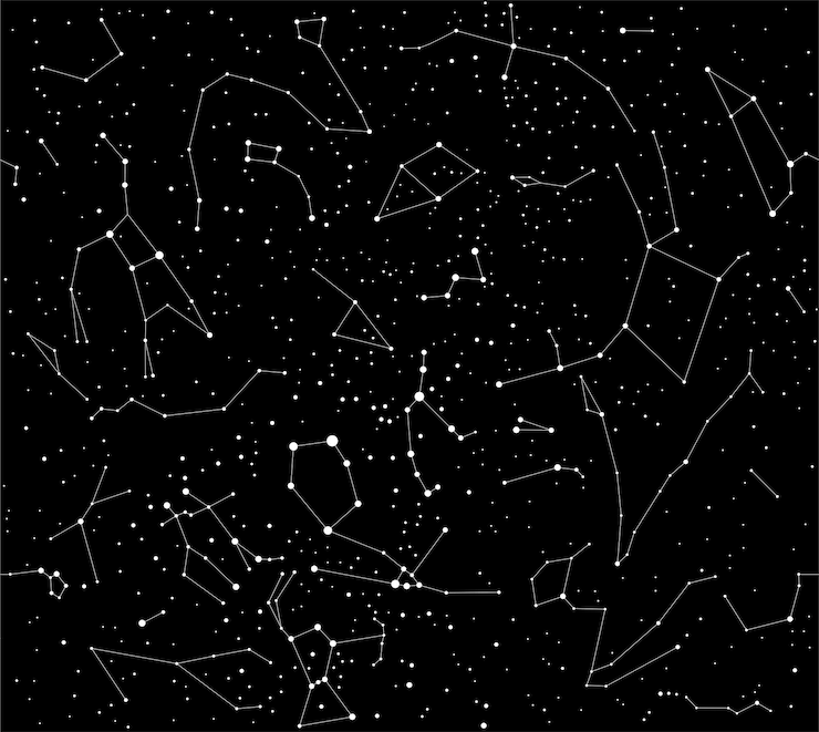 Vector star map vector seamless pattern constellations