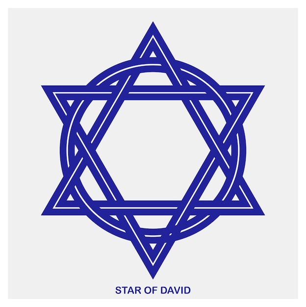 Vector star of david oud joods symbool gemaakt in moderne lineaire stijl vector icoon geïsoleerd op witte zeshoekige ster logo of embleem