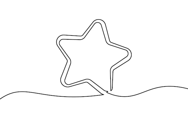 Star one line icon one line drawing background continuous line drawing of star star linear icon