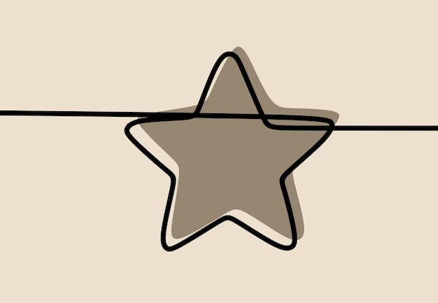 Vector star oneline continuous line art