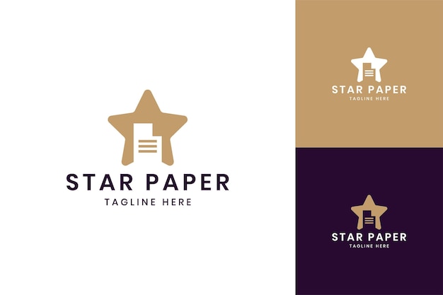Star paper negative space logo design