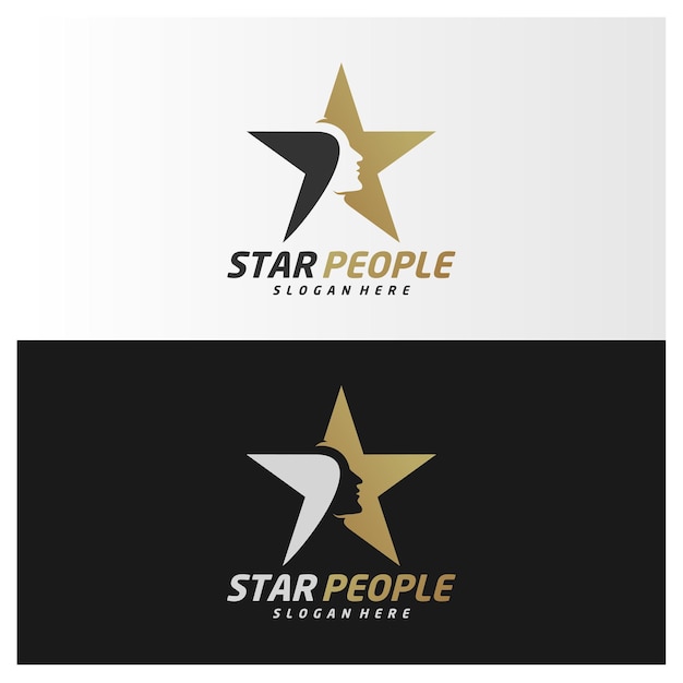 Шаблон дизайна логотипа star people элегантный вектор дизайна логотипа star