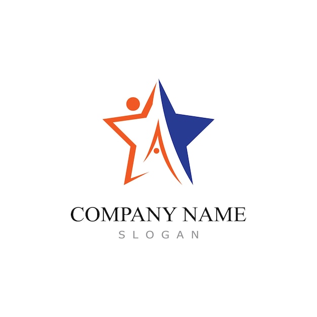 Star people logo design with vector illustration template