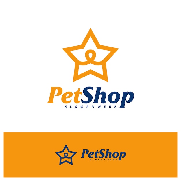 Star Pet Logo Design Template Pet logo concept vector Emblem Creative Symbol Icon