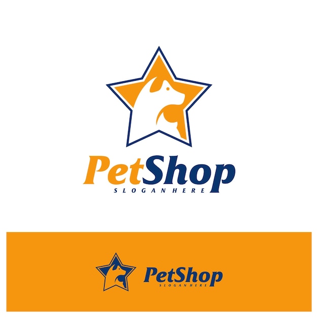 Star Pet Logo Design Template Pet logo concept vector Emblem Creative Symbol Icon