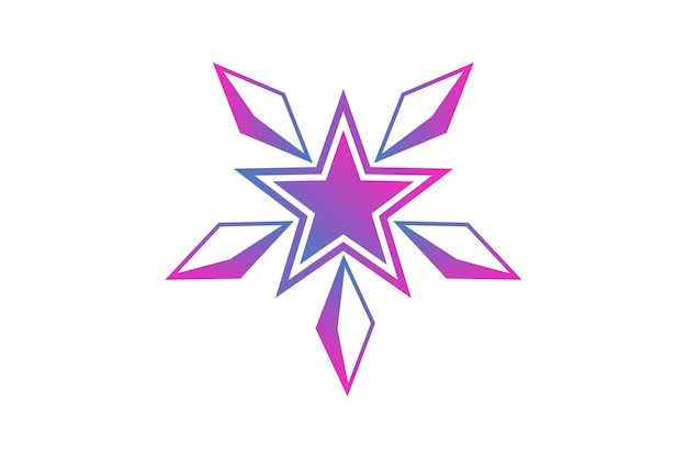 Vector star purple fortune sticker design