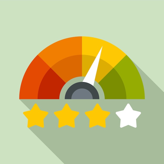 Star rating credit score icon flat illustration of star rating credit score vector icon for web design