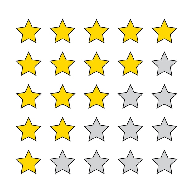 Star rating vector icon on white background