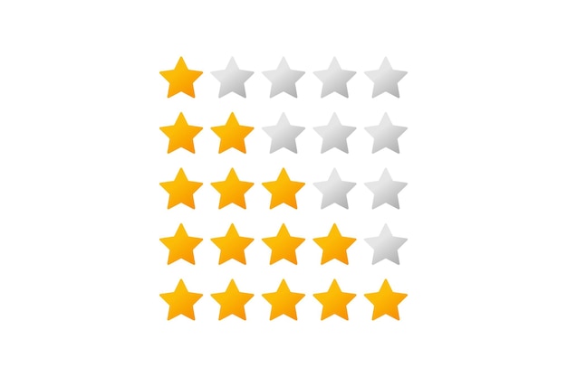 Star ratings collectie witte achtergrond