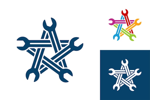 Vettore di progettazione del modello di logo di riparazione della stella