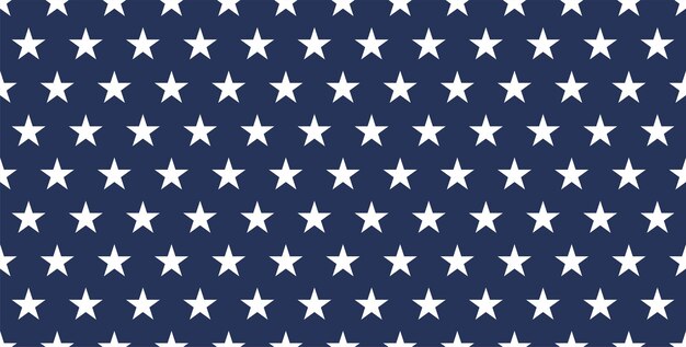 Star Seamless Pattern. Usa Flag. White Stars On Blue Background. Stock Vector. Eps 10