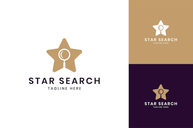 Star search negative space logo design