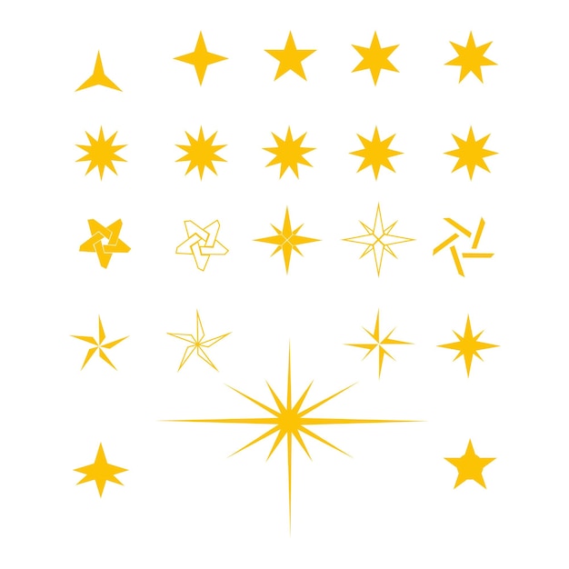 star shape icon set design