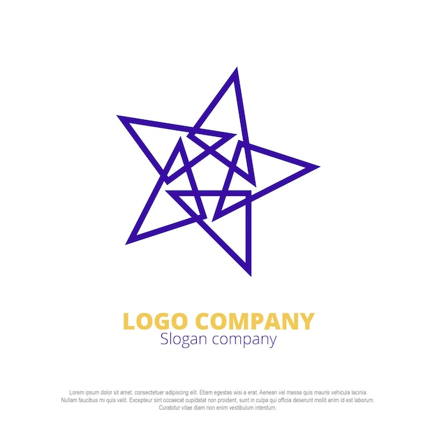 Vector star shape line logo