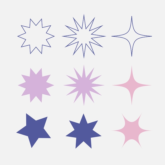 Vector star shape set for decoration