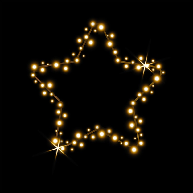 Vettore forma di stella con luci