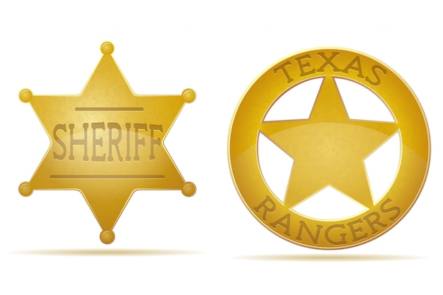 Star sheriff and ranger vector illustration