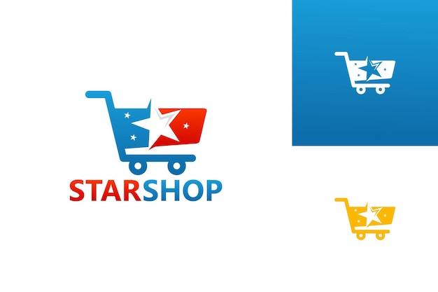 Vector star shop logo template design vector, emblem, design concept, creative symbol, icon