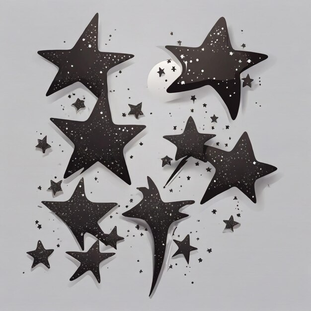 Vector star silhouettes vector background