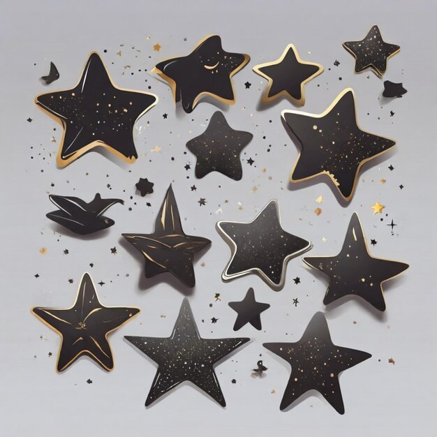 Vector star silhouettes vector background