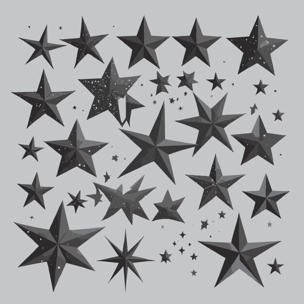 Vector star silhouettes vector