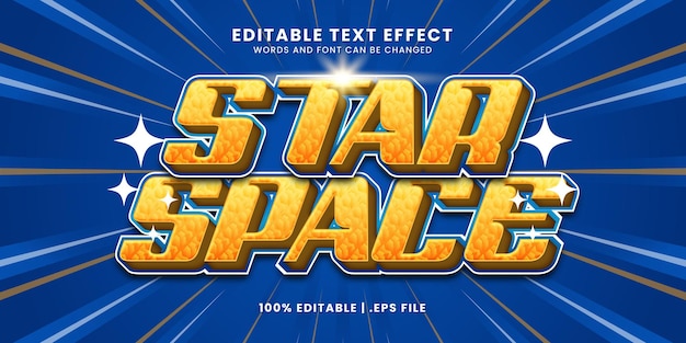 Star space editable text effect in 3d style