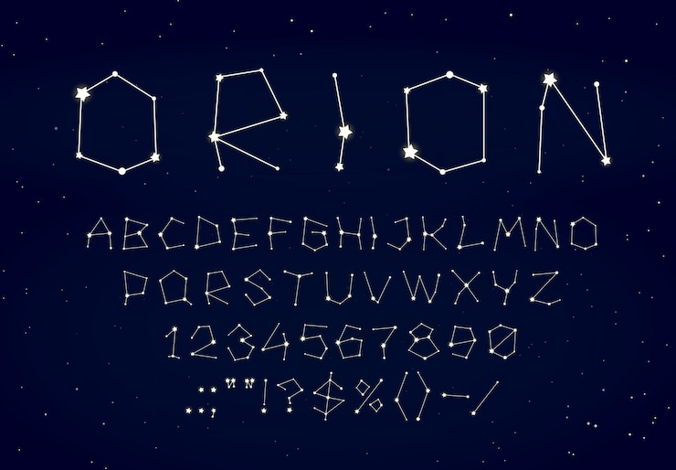 वेक्टर star space font starry galaxy constellation type