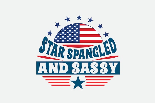 Star spangled and sassy logo with stars and stripes on a white background.