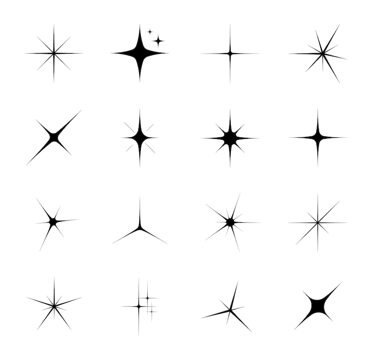 Vector star sparkle and twinkle star burst and flash