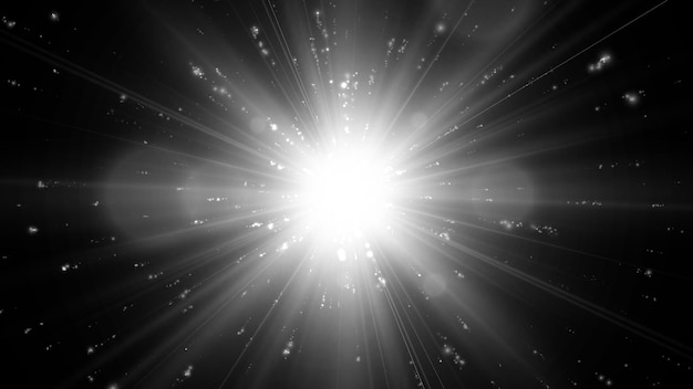 Star or sun Explosion effect Vector light effect Black and white background EPS10