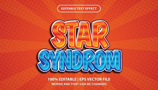 Шаблон редактируемого текстового эффекта star syndrome