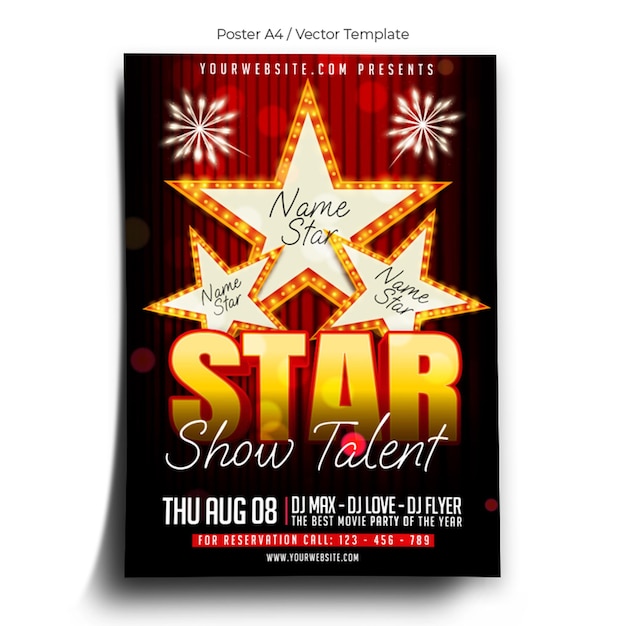 Premium Vector Star talent show poster template