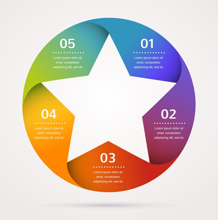 Star  template and infographics, abstract background