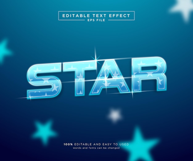 Star text effect with graphic style and editable