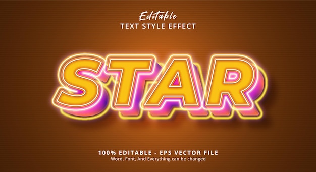 Star Text Style Effect Editable Text Effect