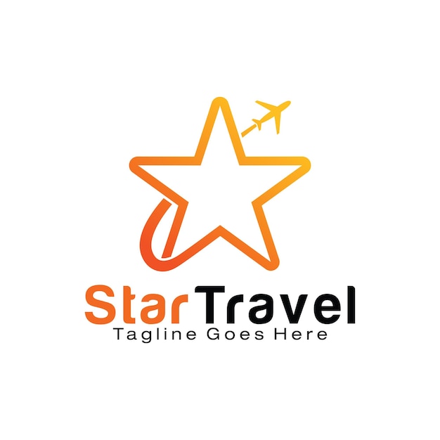 Star travel logo design template